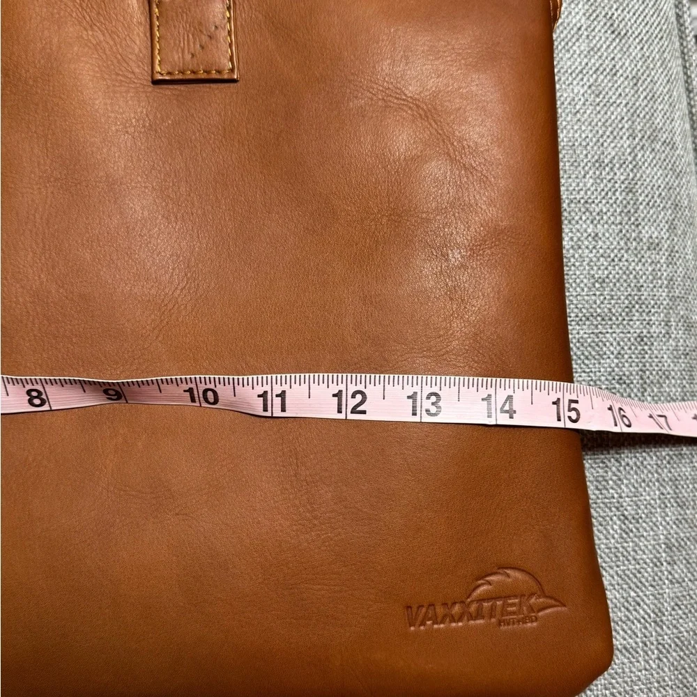 Claire Chase Unisex Saddle Brown Genuine Leather Folio Briefcase Laptop Bag